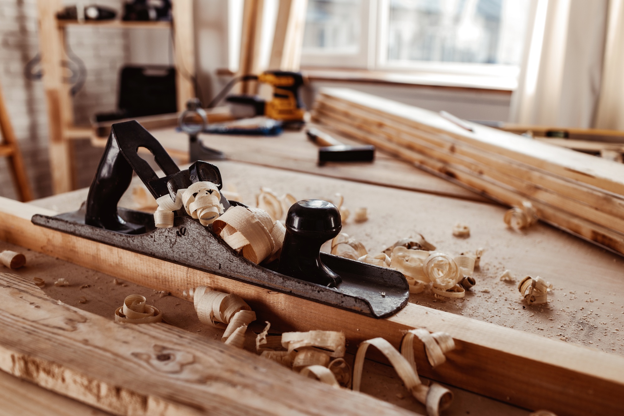 Carpentry plane tool for woodworking in workshop